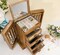Jewelry Organizer, Rattan Jewelry Box, 5 Layer Wooden Jewelry Organizer Box with Mirror, Jewelry Boxes with 4 Drawers for Women Men, Jewelry Storage for Rings Earrings Necklaces Bracelets Watch
